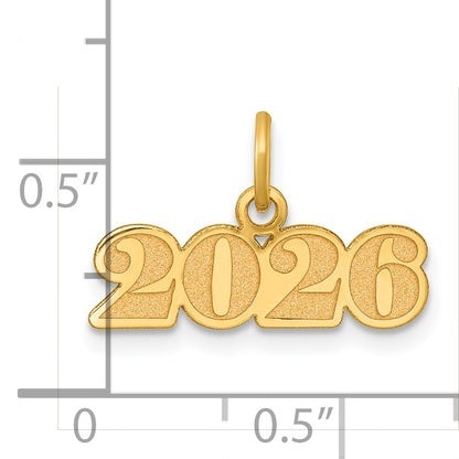 14k Polished and Satin Horizontal 2026 Charm