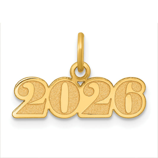 14k Polished and Satin Horizontal 2026 Charm