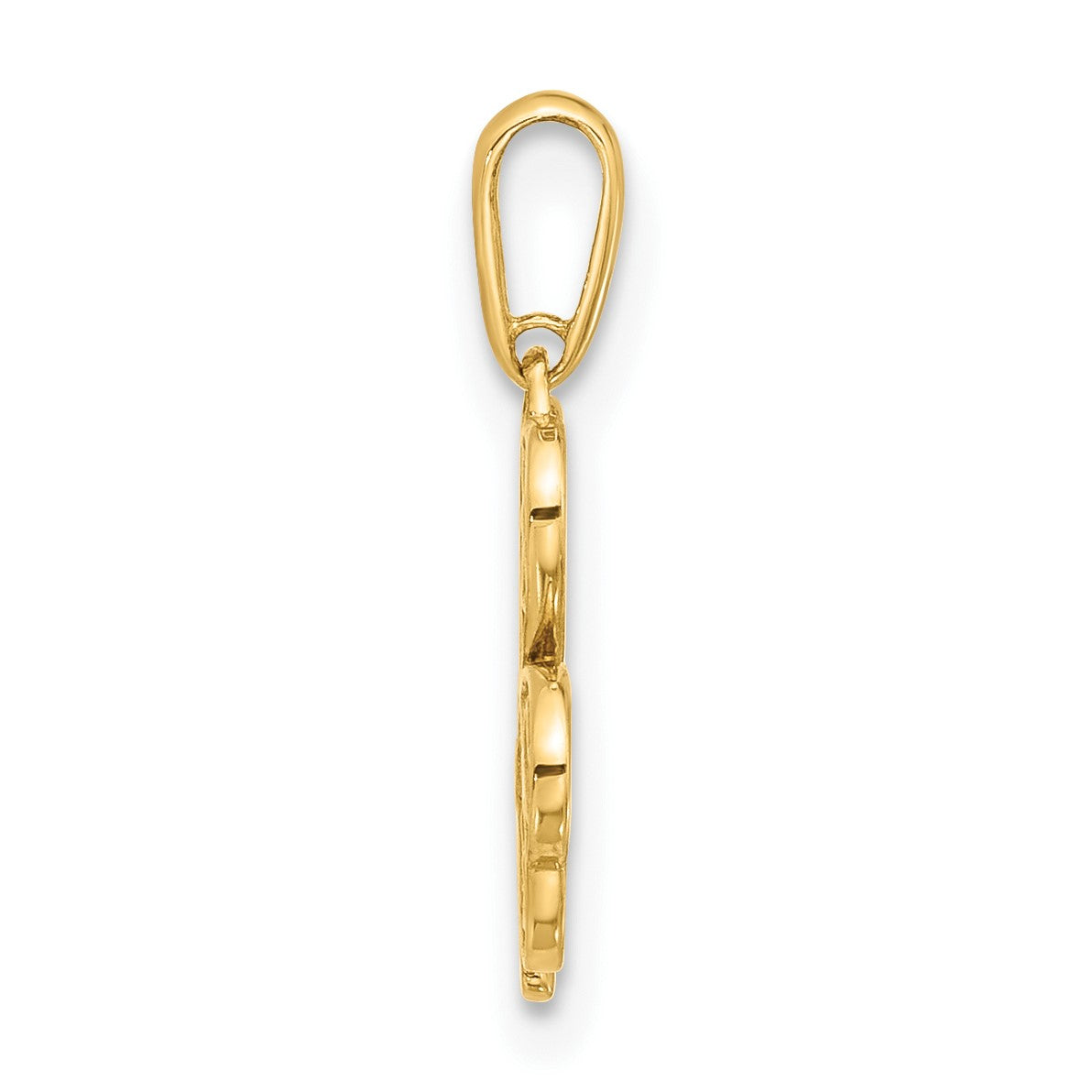 14k Polished Three Leaf Clover Pendant