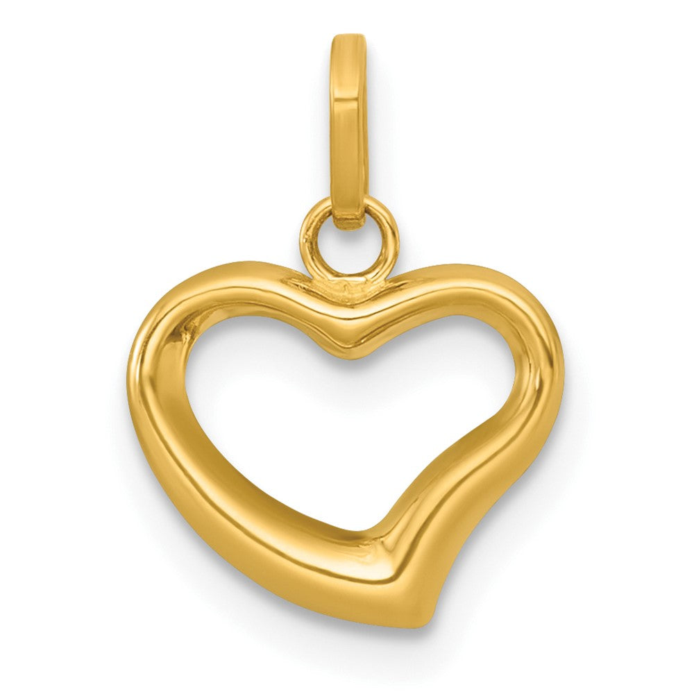 14k Polished Open Heart Charm Pendant