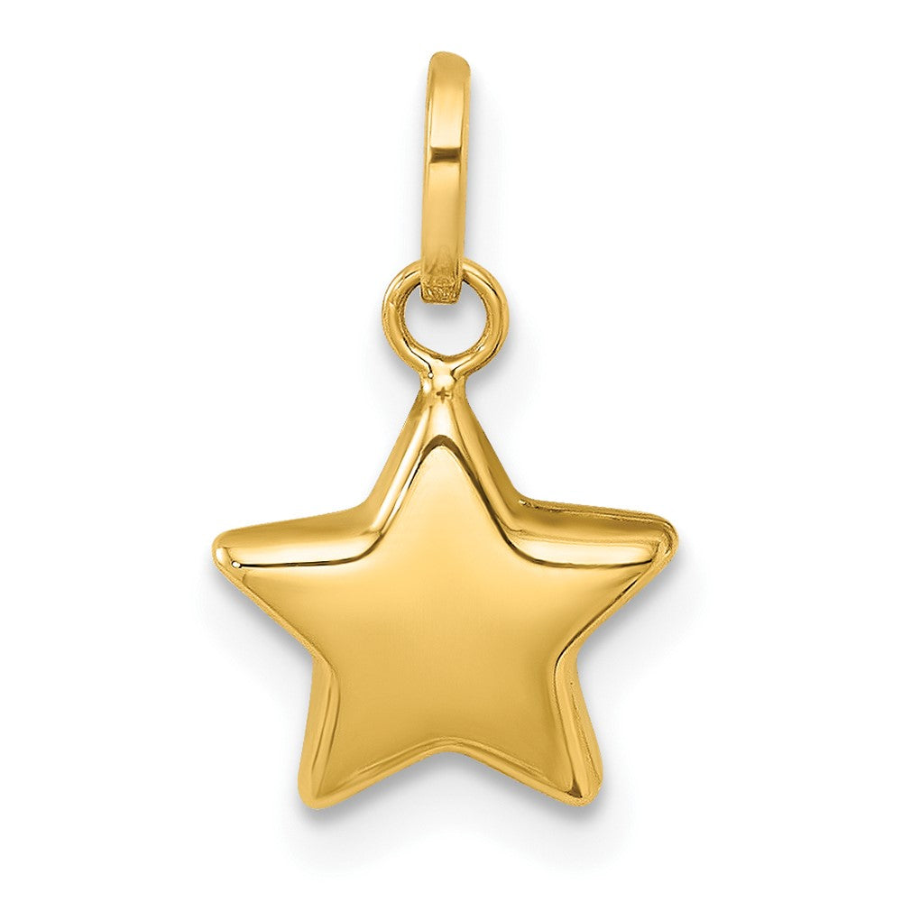 14k Polished 3D Star Charm Pendant