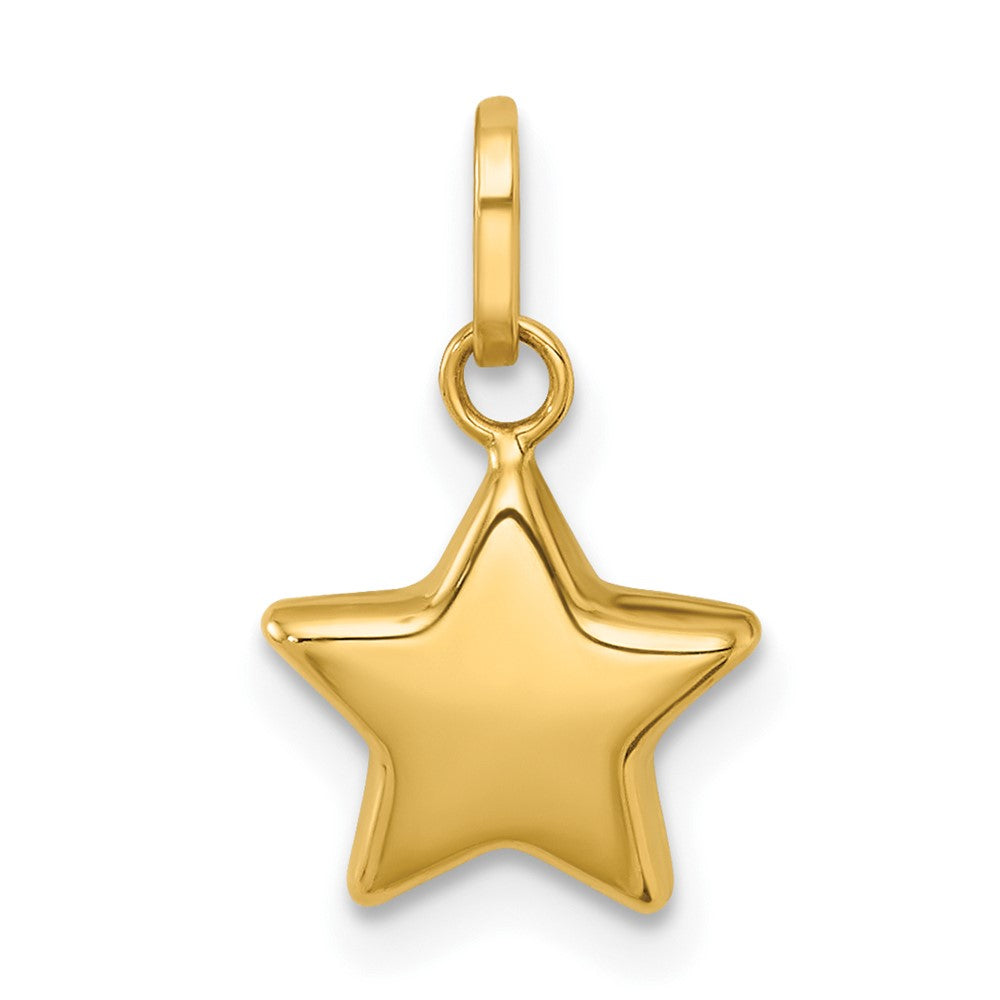 14k Polished 3D Star Charm Pendant