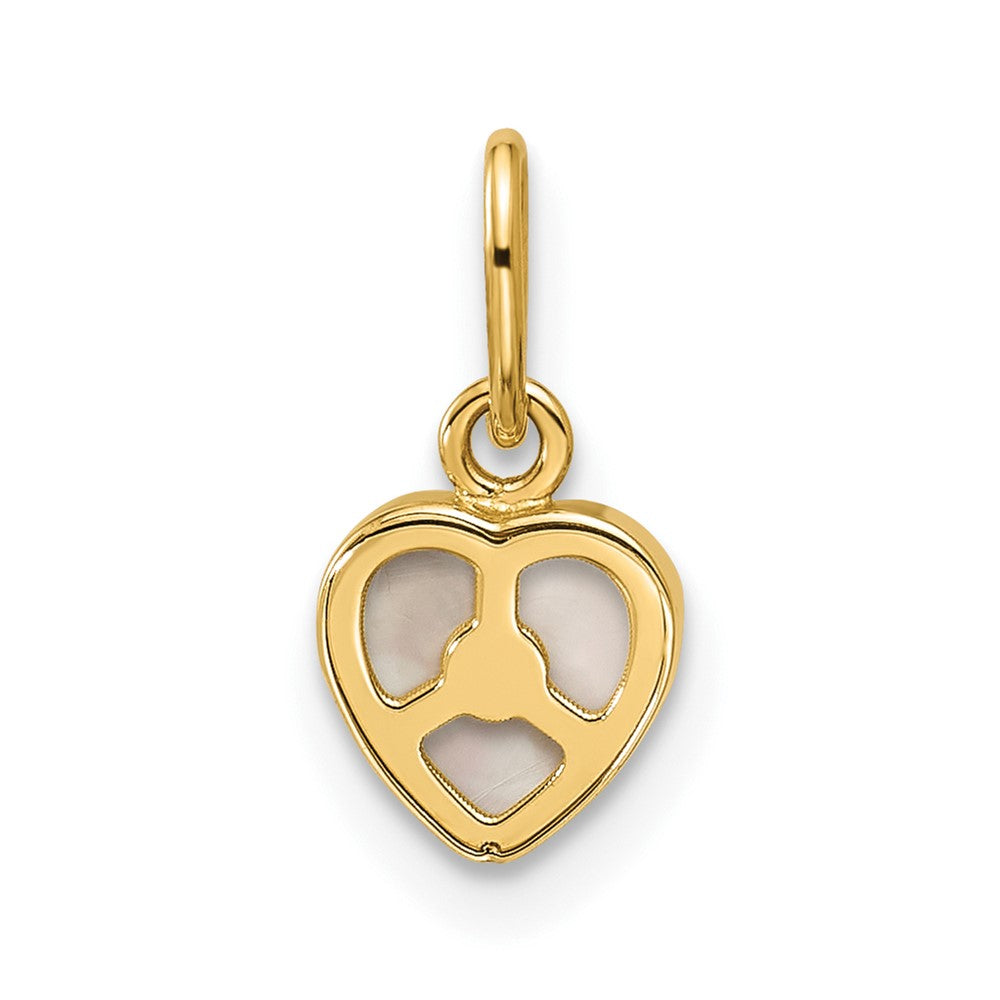 14K Polished Mother of Pearl Heart Pendant