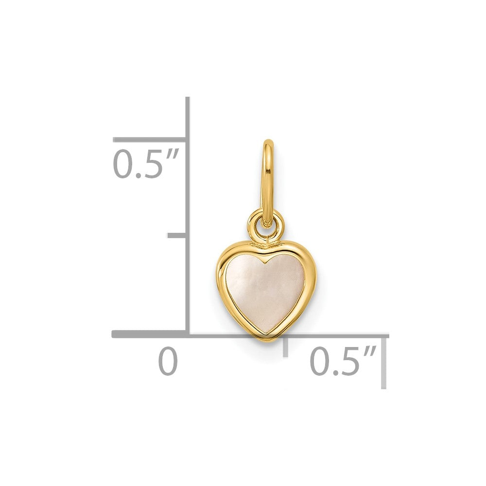 14K Polished Mother of Pearl Heart Pendant