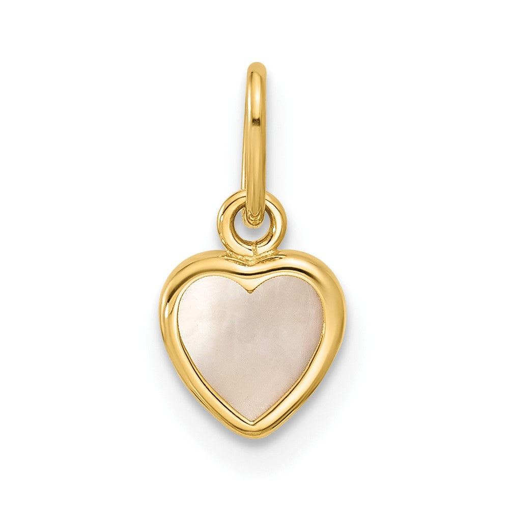 14K Polished Mother of Pearl Heart Pendant