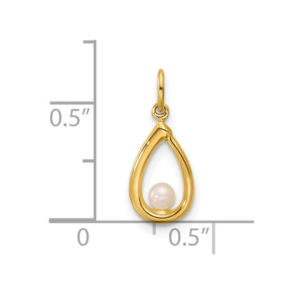 14K Polished Freshwater Cultured Pearl Teardrop Pendant