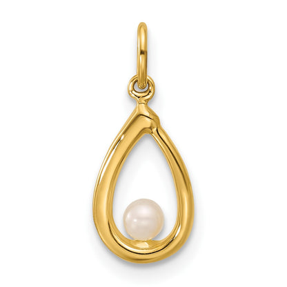 14K Polished Freshwater Cultured Pearl Teardrop Pendant