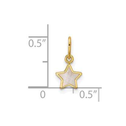 14K Polished Mother of Pearl Star Pendant