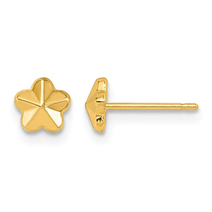 14K Polished Flower Post Earrings