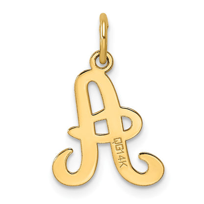 14KY Script Letter A Initial Charm