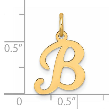 14KY Script Letter B Initial Charm