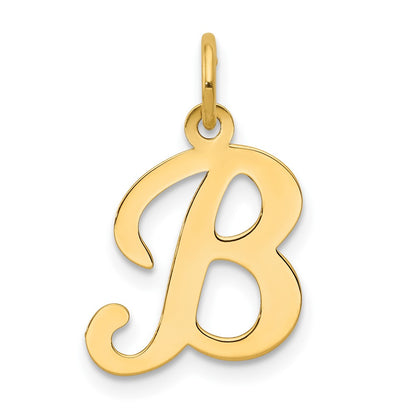 14KY Script Letter B Initial Charm