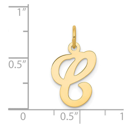 14KY Script Letter C Initial Charm