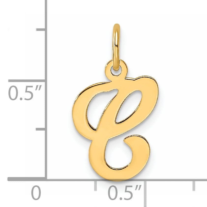 14KY Script Letter C Initial Charm