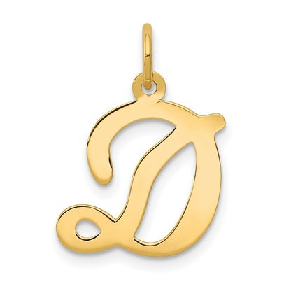 14KY Script Letter D Initial Charm