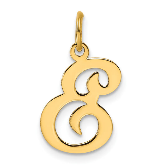 14KY Script Letter E Initial Charm