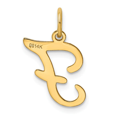 14KY Script Letter F Initial Charm