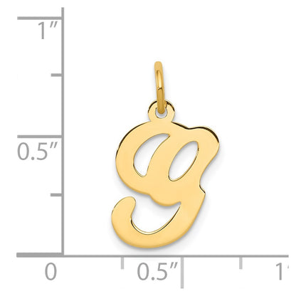 14KY Script Letter G Initial Charm