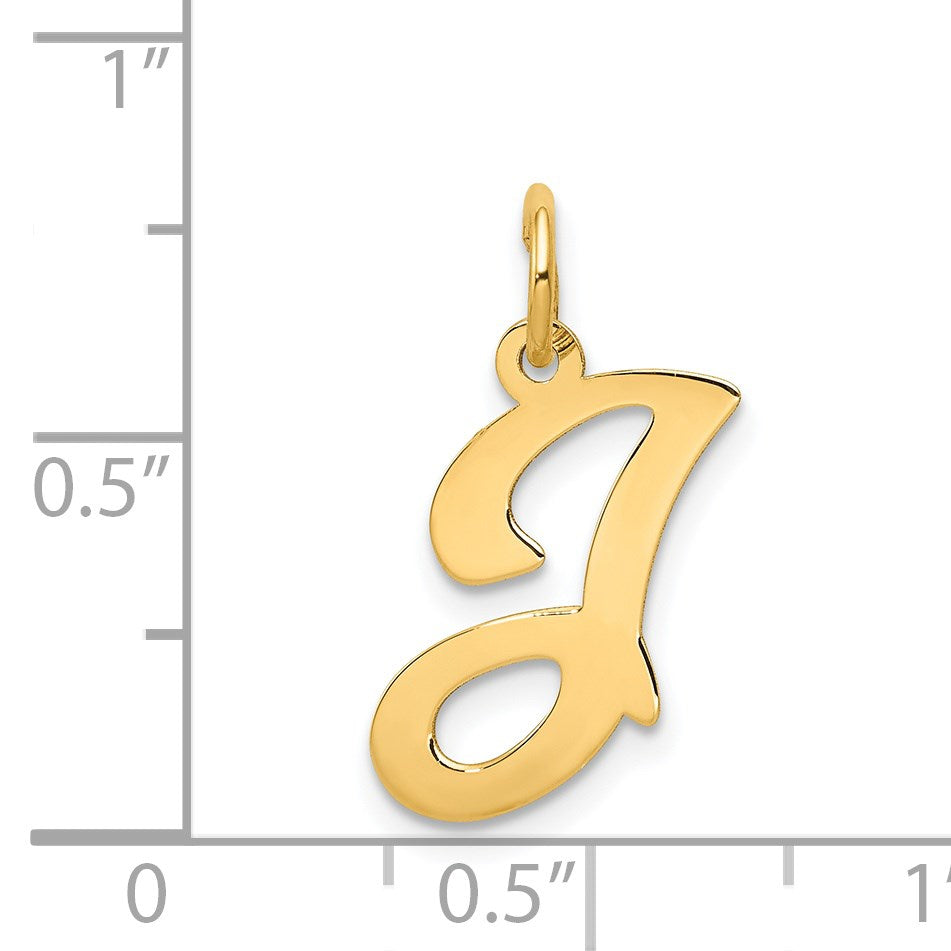 14KY Script Letter J Initial Charm