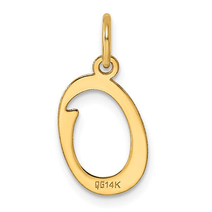 14KY Script Letter O Initial Charm