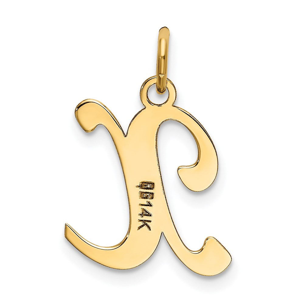 14KY Script Letter X Initial Charm