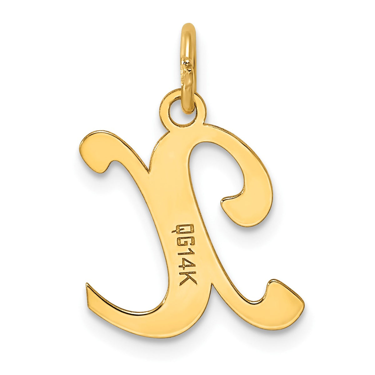 14KY Script Letter X Initial Charm