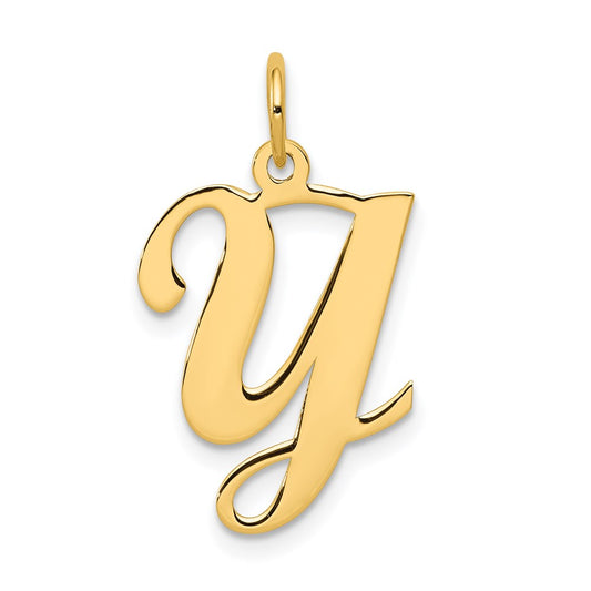 14KY Script Letter Y Initial Charm