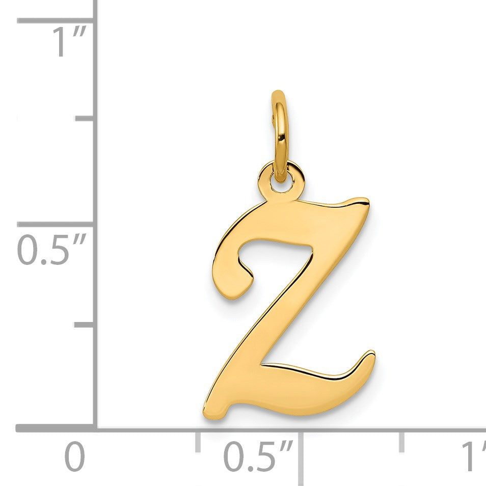 14KY Script Letter Z Initial Charm