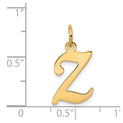 14KY Script Letter Z Initial Charm