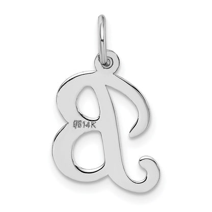 14KW White Gold Script Letter B Initial Charm