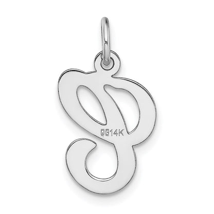 14KW White Gold Script Letter C Initial Charm