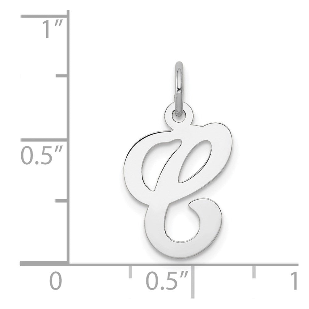 14KW White Gold Script Letter C Initial Charm