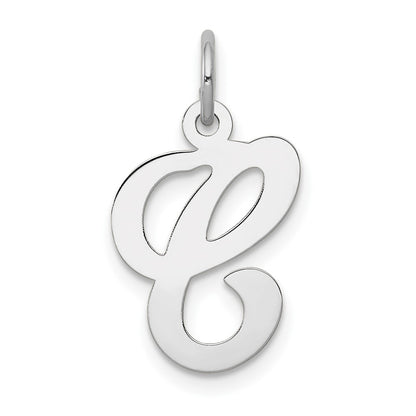 14KW White Gold Script Letter C Initial Charm