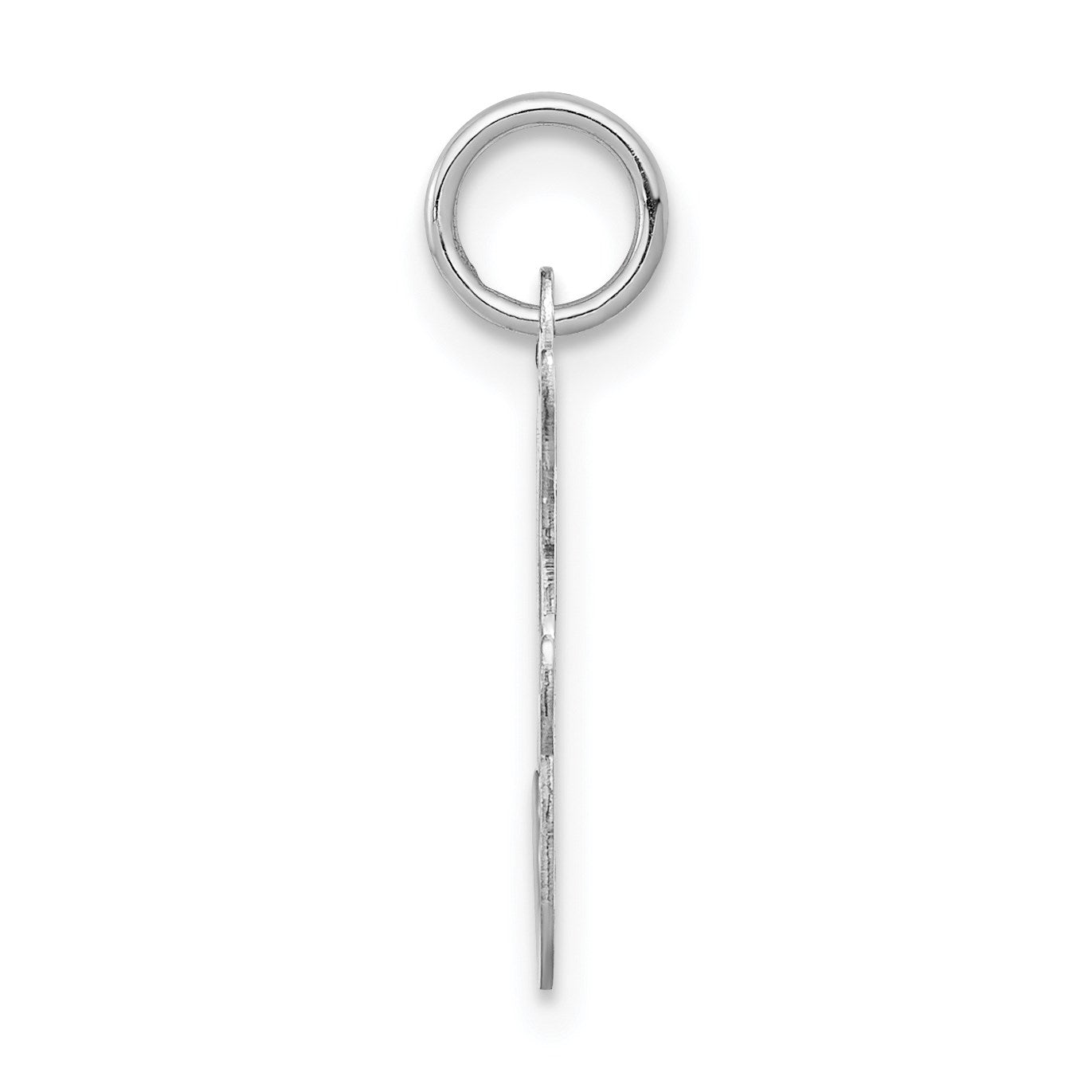 14KW White Gold Script Letter F Initial Charm