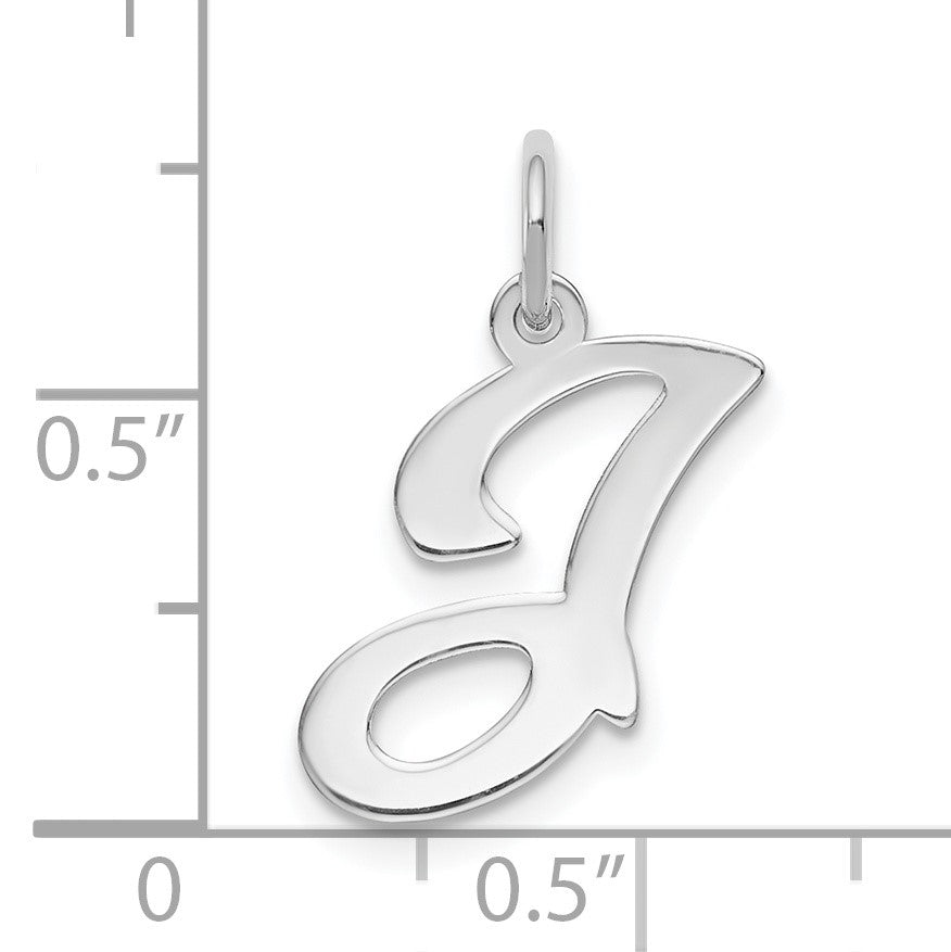 14KW White Gold Script Letter J Initial Charm