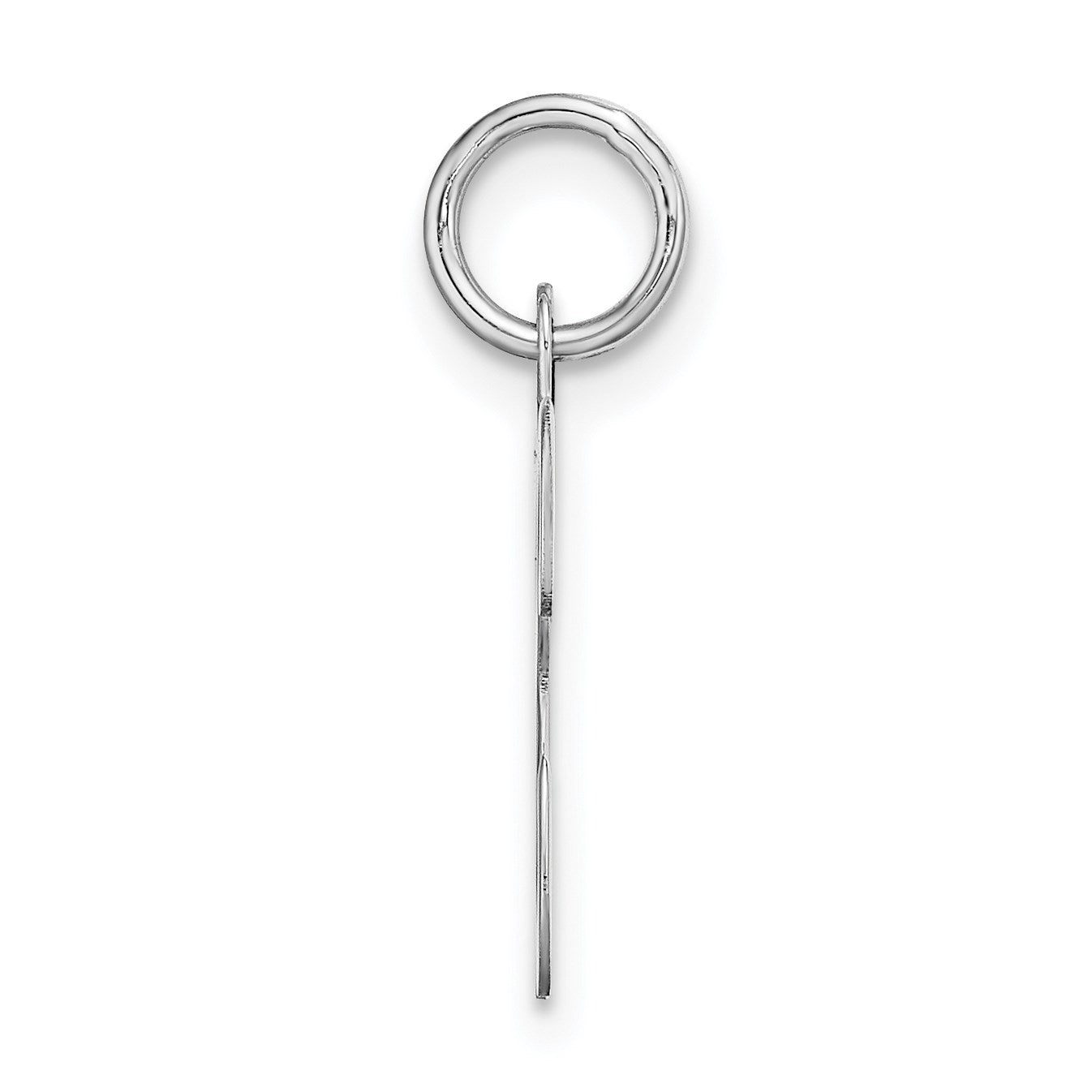 14KW White Gold Script Letter K Initial Charm