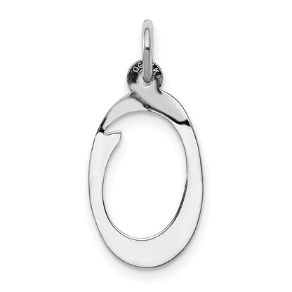 14KW White Gold Script Letter O Initial Charm