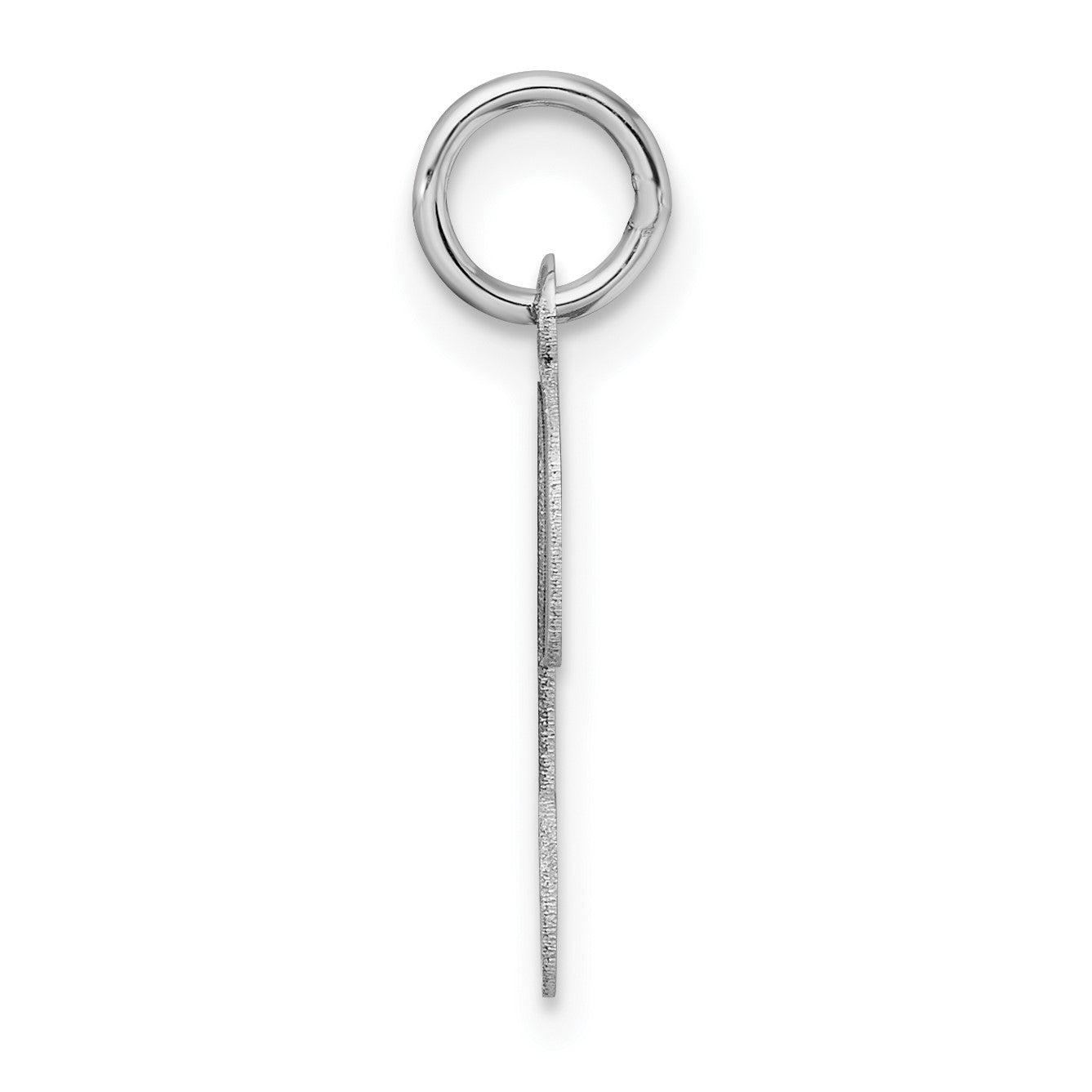 14KW White Gold Script Letter T Initial Charm