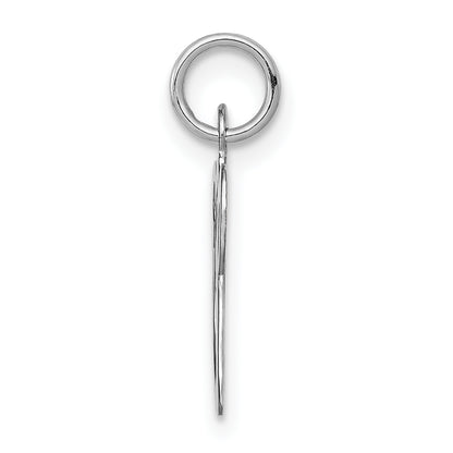 14KW White Gold Script Letter V Initial Charm
