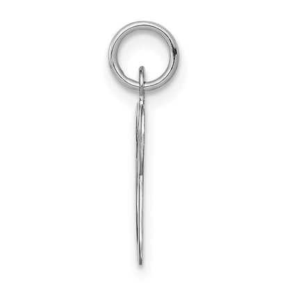14KW White Gold Script Letter V Initial Charm