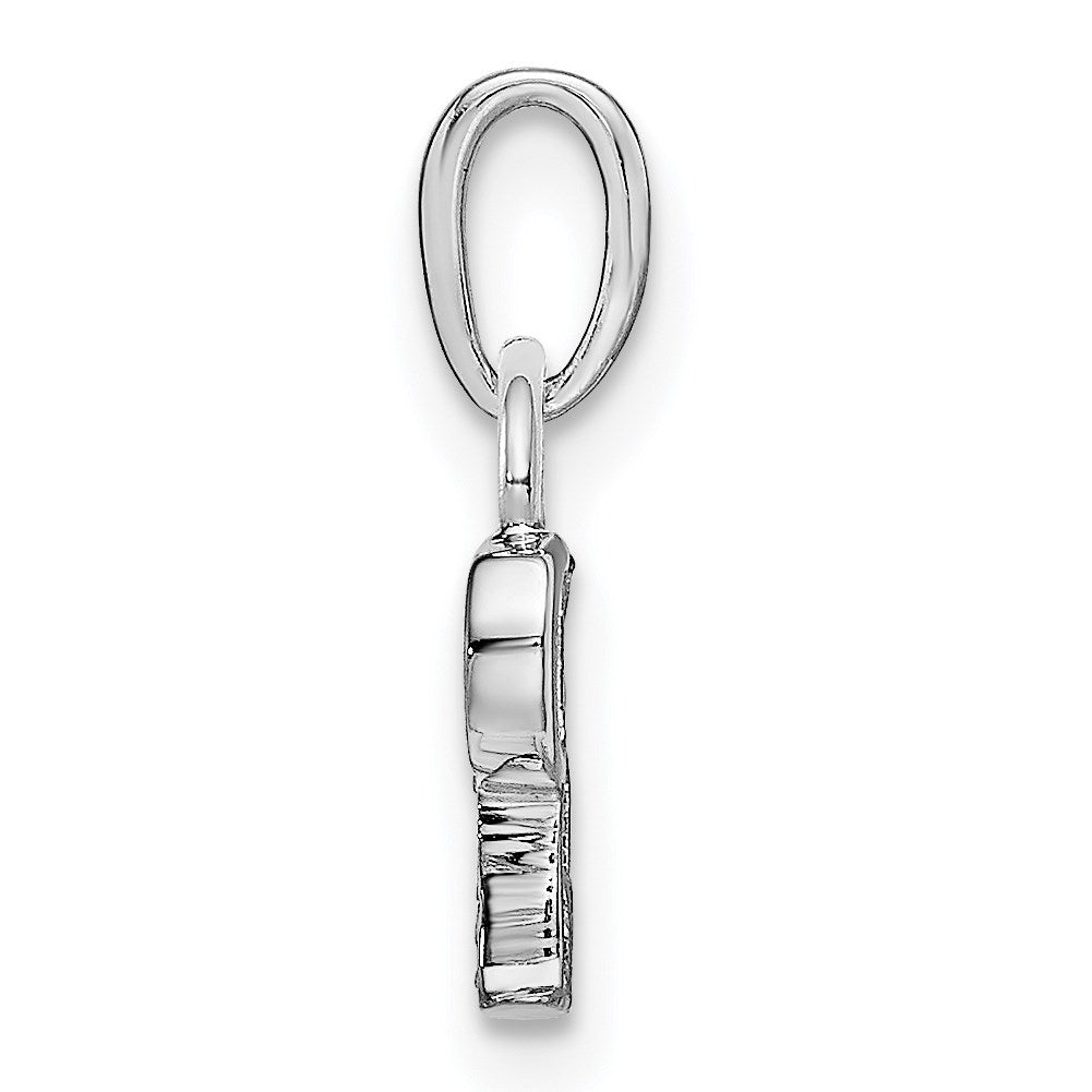 14KW Rhodium-plated Diamond Letter P Initial Pendant