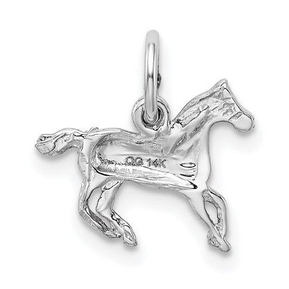 14k White Gold Cantering Horse Charm