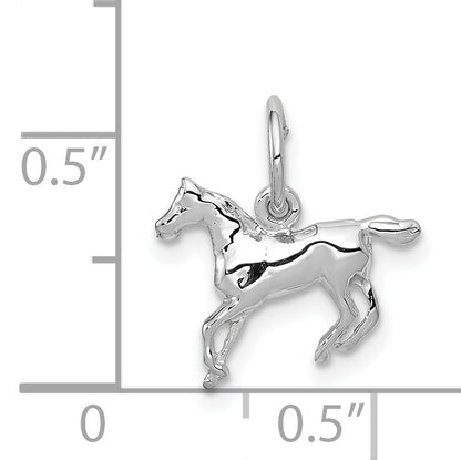 14k White Gold Cantering Horse Charm