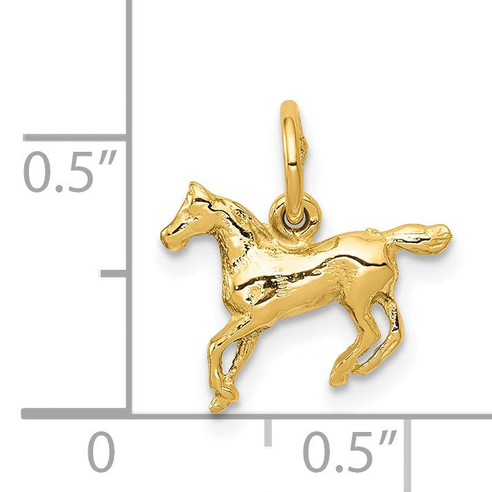 14k Polished Cantering Horse Charm