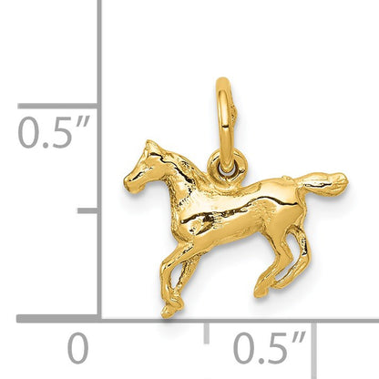 14k Polished Cantering Horse Charm