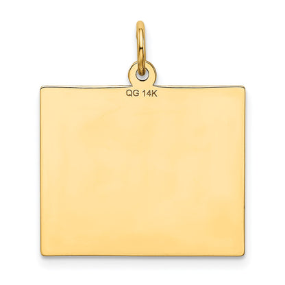 14k Thursday the First Day Engravable Calendar Pendant