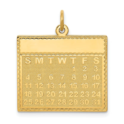14k Thursday the First Day Engravable Calendar Pendant