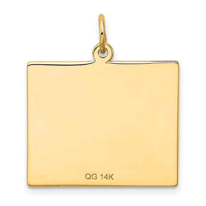 14k Friday the First Day Engravable Calendar Pendant