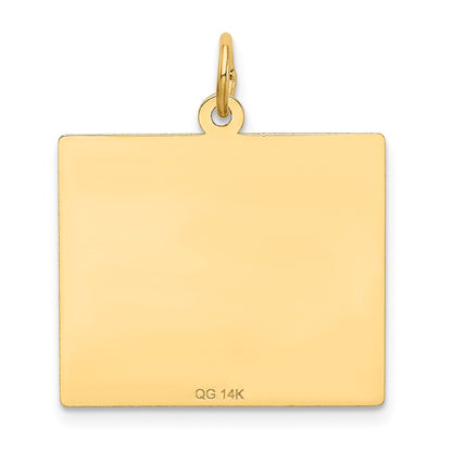 14k Saturday the First Day Engravable Calendar Pendant