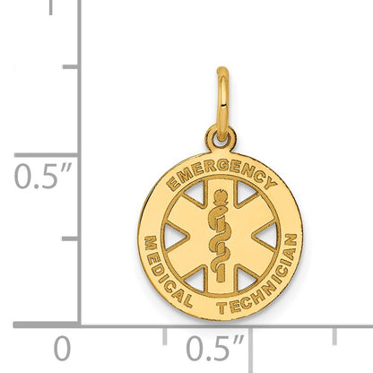 14k Small EMERGENCY MEDICAL TECHNICIAN Disc Charm